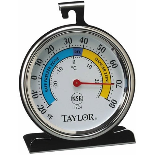Taylor Refrigerator Thermometer -20 Deg F To 80 Deg F 3-1/4" X 3-3/4" - Picture 1 of 1